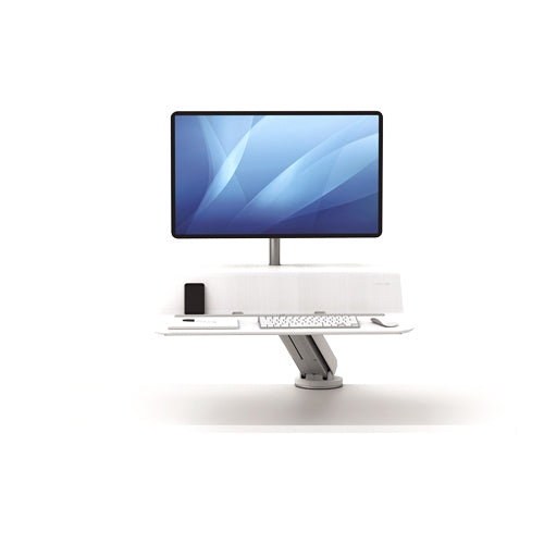 Fellowes Lotus™ RT Sit-Stand Workstation / Desk Convertor -  Single - White