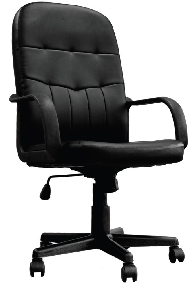 AVANSYS Orion High Back Leather Faced Executive Armchair - Black