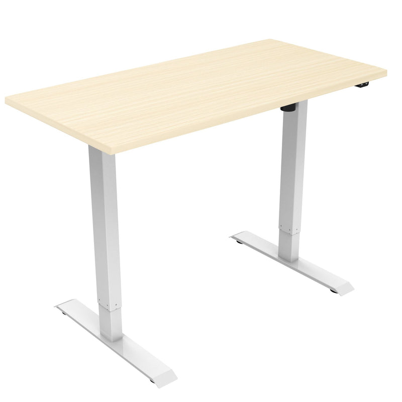 NOVA Vector ECO Electric Height Adjustable Sit Stand / Standing Desk, 1200mm, MAPLE with SILVER Frame