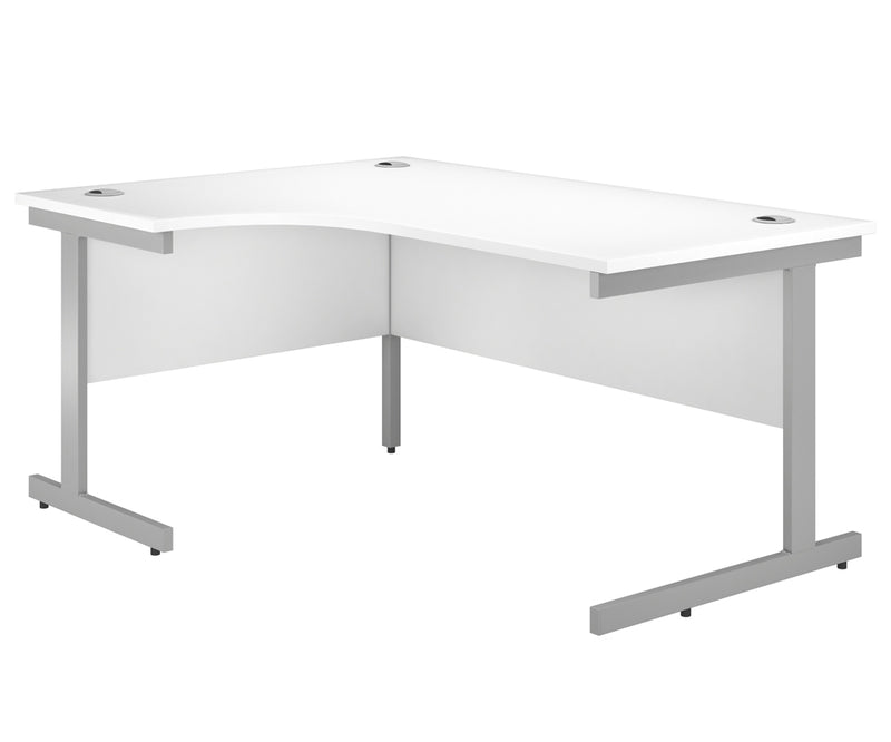 EQUINOX Cantilever Radial Desk, Left-Hand, 1600mm, WHITE