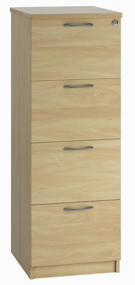 EQUINOX 4-Drawer Wooden Filing Cabinet, OAK