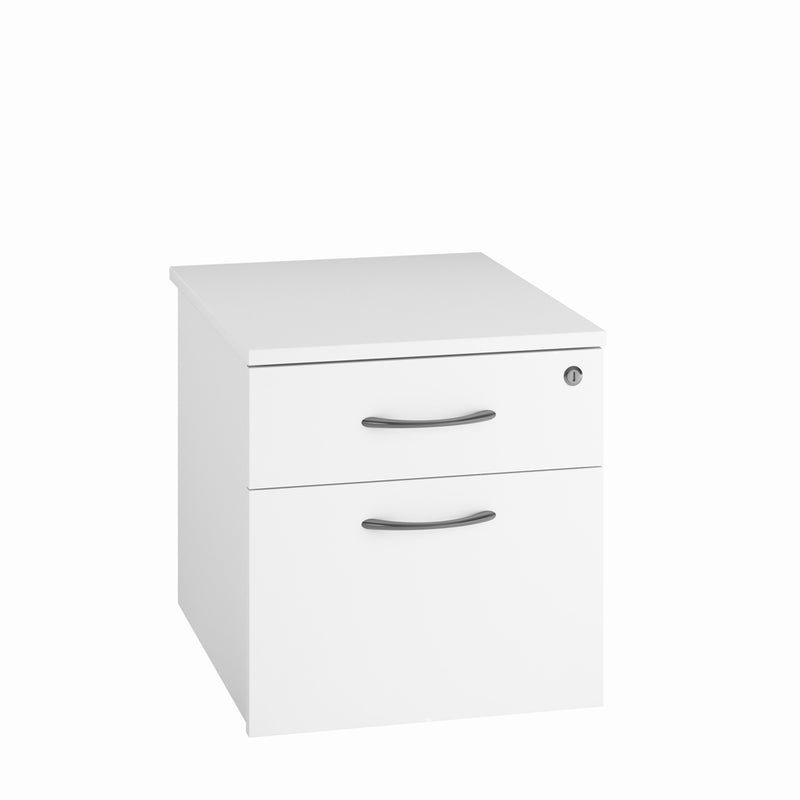 EQUINOX Low Mobile Under-Desk 2-Drawer Pedestal, WHITE